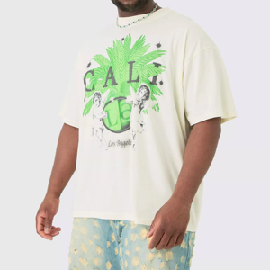 T-shirt Homme Oversize en Coton Personnalisé, Dernière Collection, Imprimé en Relief, Couleur Unie, Style Streetwear, Nouvelle Tendance, Vente Chaude - Product Image 6