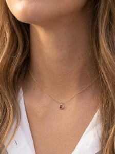 <b>Ruby</b> <b>Necklace</b>, Bezel Set <b>Necklace</b>, Gold <b>Ruby</b> Pendant, Delicate <b>Ruby</b>, Round Cut <b>Ruby</b>, July Birthstone Gift - Product Image 5