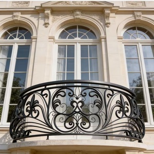 Rampe de balcon en fer forgé traditionnel KHP, résistante à la rouille, facile à installer, 10 lb, pour usage extérieur - Product Image 3