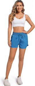 Best Summer Sale Women's Mid Elastic Waist Sporty Running Shorts Lightweight Athletic Training Gym Drawstring Casual Wear - Product Image 4