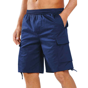 Servicio OEM, Pantalones Cortos Casuales para Hombre, Talla Grande, Estilo Vintage, Hasta la Rodilla, Secado Rápido, Cierre con Cordón, Diseño Personalizado, Color Sólido - Product Image 1