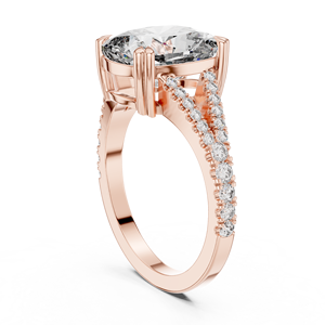 Bague Éclatante en Or Rose 14K avec Diamant de Laboratoire Rond Taille Brillant Effet Halo – Bijou Élégant pour Mariage et Demande en Mariage - Product Image 2
