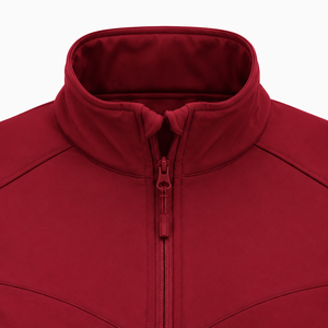 Chaqueta Softshell Roja para Hombre, Cuello Alto, Cierre de Cremallera, Resistente al Viento, Informal, para Exteriores, Corte Regular, Color Sólido, Poliéster - Product Image 5
