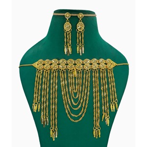 Bridal Jewelry Set Gold-Plated Necklace Earrings for Women Exclusive Designs for Parties <b>Weddings</b> Fine Jewelry Sets Manufacturer - Product Image 3