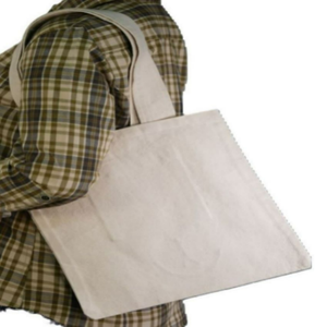 Sac fourre-tout mini personnalisé blanc en toile 100 % coton avec fermeture éclair et bouton, bandoulière réglable, pour femme - Product Image 4