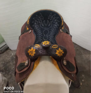 Bellamente hecho a mano de cuero genuino Western All Around Horse Saddle mejor para montar a caballo de placer y carreras de barriles al por mayor - Product Image 3