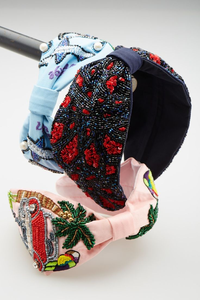 Diadema Elástica con Cuentas y Bordado, Diseño Triangular, Accesorios para el Cabello de Mujer, Hecho a Mano en India - Product Image 5