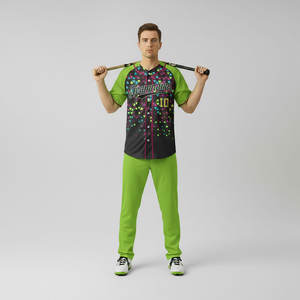 เสื้อเบสบอลผู้ชายแบบ OEM ติดกระดุม แขนสั้น สไตล์ฮิปฮอป ชุดกีฬา เสื้อเบสบอลแบบกำหนดเอง เสื้อซอฟต์บอลเปล่า - Product Image 6