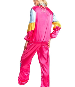 Survêtement décontracté d'été surdimensionné en nylon coupe-vent avec imprimés réfléchissants, grande taille pour femme - Product Image 5