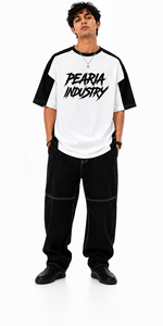 Contrast <b>Raglan</b> Men's O-Neck T-Shirt Oversized Short Sleeve 320g Cotton Front Logo Letter Print Casual Streetwear - Product Image 2
