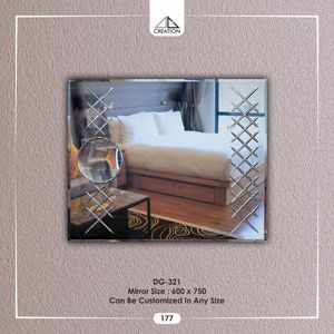 Espejo de pared rectangular con diseño de ranura en V y espejo de aumento sin marco, decoración artística ecológica - Product Image 3