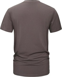 เสื้อยืดคอกลมทรงเข้ารูปสำหรับผู้ชาย สีพื้น แขนสั้น ผ้าฝ้าย 100% ดีไซน์เรียบง่าย สวมใส่สบาย ระบายอากาศได้ดี ผ้าเจอร์ซีย์ - Product Image 4