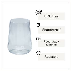[Holar] Vasos de Vino de Plástico Transparente Reutilizables de 20 oz con Rayas Personalizadas Hechos en Taiwán para Eventos y Regalos Corporativos - Product Image 2