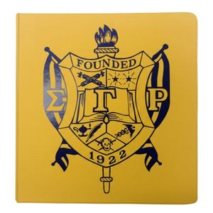 Sigma Gamma Rho 3 <b>Ring</b> Binder Yellow Crest Greek Sorority Binder Durable School Office Organizer Folder - Product Image 1