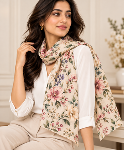 Pañuelo Hijab Cuadrado de Chifón con Estampado Floral, Ligero, para Mujer, para Uso Diario en Todas las Estaciones - Product Image 1