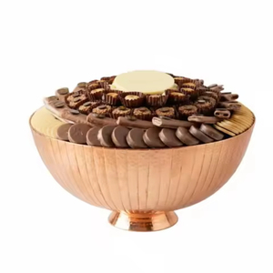 Hot sale prices Metal <b>Chocolate</b> & Sweet Bowl Hammered Design Gold Color Fruit & creamy <b>chocolate</b> bowl For Party Gifting Use - Product Image 2