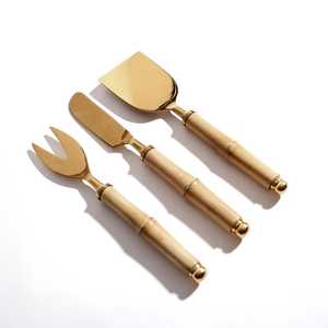 Natural Wooden Handle Cutlery Set Stainless Steel <b>Spoon</b> Fork Knife with Bamboo Handle for Gifts and Presentations Cutlery Set - Product Image 3