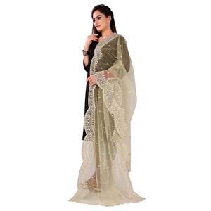 Hermosa Dupatta de Tela Georgette con Diseño Indio-Pakistaní, Bordado Elegante, para Bodas, Casual, Tradicional, Ropa Femenina - Product Image 3