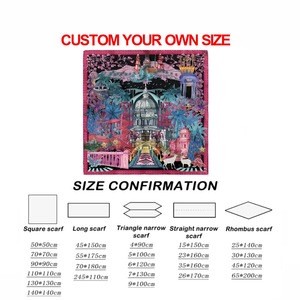 Customizable Color & Logo Printed 100% <b>Silk</b> Satin <b>Scarf</b> Medium Length Casual Style for Women High Quality Breathable Comfortable - Product Image 4