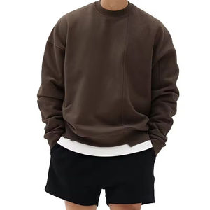 Sudadera Oversize de Alta Calidad para Hombre, Cuello Redondo, Color Liso, Hombros Caídos, Gruesa, de Algodón - Product Image 2