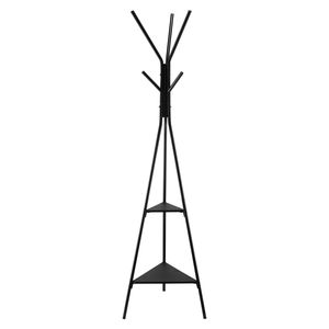 Perchero de pie con 2 estantes y 6 ganchos, diseño elegante para recibidor, dormitorio o sala de estar - Product Image 1