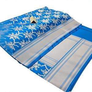 Sari en soie tissé à la main avec pièce de tissu pour la blouse - Product Image 1