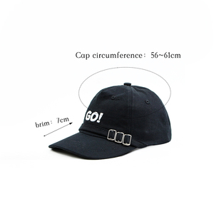 Casquette de baseball unisexe décontractée noire à 6 panneaux avec motif de fruits à pois Y2K imprimé par transfert thermique et boucle métallique - Product Image 5