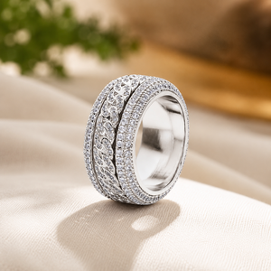 Bague de fiançailles plaquée or rose avec moissanite et diamant rond brillant, style hip-hop - Product Image 5
