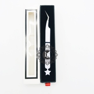 Nouvel Arrivage : Pince à Épiler de Luxe en Acier Inoxydable pour Cils, Revêtement Blanc, Pointe Argentée, pour Extensions de Cils, Dernière Génération, Écologique - Product Image 1