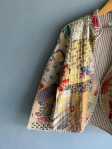 Veste matelassée patchwork pour femme, en coton, broderie à la main, manches longues, style automne, longueur normale, cadeau pour elle - Product Image 2