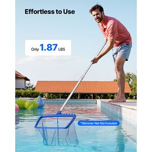 Perche télescopique professionnelle de 3,4 m (12 pieds) pour piscine, extensible et réglable, accessoire de nettoyage de piscine de haute qualité - Product Image 6