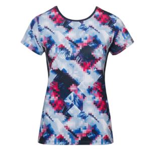 Camiseta ajustada de manga corta con estampado para mujer, top informal con estampado abstracto - Product Image 1