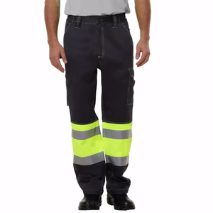 Men High Visibility Reflective Workwear <b>Jacket</b> And Pant Set Polyester Safety Uniform With Reflective Stripes Construction <b>Worker</b> - Product Image 3