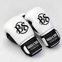 Gants de boxe en cuir blanc avec fermeture personnalisée pour adultes, usage d'entraînement, design respirant 2026