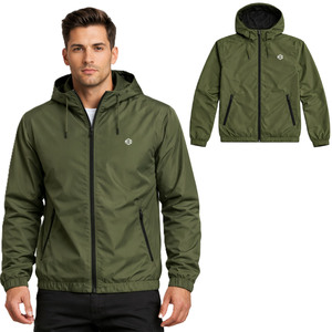 Solid Lightweight Hooded Windbreaker <b>jacket</b> for <b>men</b> Custom Logo Streetwear Zip Up High Quality Wholesale Low MOQ Supply - Product Image 1