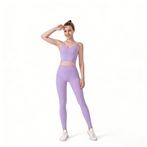 GAF Fashionable Hot Selling Breathable Eco-Friendly Spandex/Polyester High Waist Yoga <b>Exercise</b> 2-Piece Set Comfortable Quick - Product Image 3