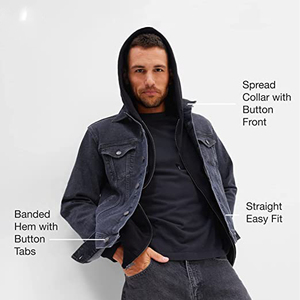 Turn <b>Down</b> Collar High Quality Canvas Denim Jacket for Men OEM Street Casual Style Hot Selling Jean Jacket from Pakistan - Product Image 3