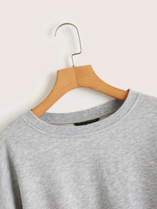 Sweat-shirt décontracté pour femme, col rond, longueur standard, 100% coton, séchage rapide, respirant, avec design personnalisable - Product Image 3