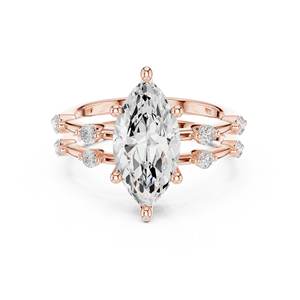 แหวนเพชรทรงมาร์คีส์ 2.50 กะรัต รับรองโดย IGI ผลิตในห้องปฏิบัติการ ดีไซน์หรูหราทันสมัย พร้อมแหวนคู่สำหรับงานหมั้นและงานแต่งงานของผู้หญิง - Product Image 3
