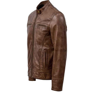 Mens Tan Brown Leather <b>Jacket</b> Latest Style Motorcycle Biker <b>Jacket</b> Handmade Slim Fit Vintage Leather Coat Distressed <b>Jacket</b> - Product Image 6