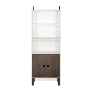 Étagère à livres autoportante à 4 niveaux avec 2 portes et 3 étagères, meuble de rangement latéral en bois pour le rangement et la décoration - Product Image 2