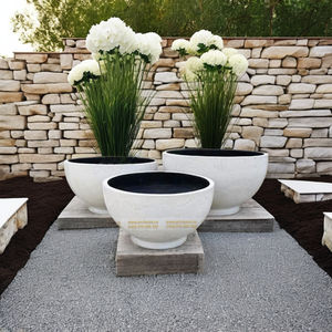 GRC Grande Jardinière Moderne Lilly Bowl Durable Pot de Plantes Décoratif Extérieur Patio Jardin Pots Pour Plantes Extérieur Paysage Décor - Product Image 1
