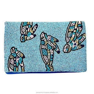 Bolso de Mano Tipo Clutch con Cuentas de Tortuga, Bolso de Mano Bordado con Lentejuelas Azules, Cadena Personalizada, para Fiestas, Noche, Moda, Portátil, Otoño, Mujeres, Niñas - Product Image 2