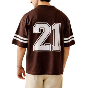 Maillot de sport unisexe en mesh marron personnalisé, col en V, sublimation, meilleure qualité, coutures soignées, maillot de football américain marron alternatif - Product Image 2