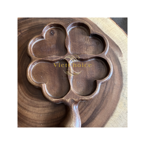 Vietchoice Eco Friendly Handmade Wooden Serving Tray <b>Decorative</b> Shape Food Tray Round Wooden <b>Decorative</b> Tray <b>Rustic</b> Handmade - Product Image 4