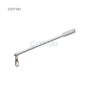 <b>Curtain</b> / Panel White Aluminium Wand 9.5mm <b>with</b> Snap <b>Hook</b> and Handle Accessories - Product Image 1
