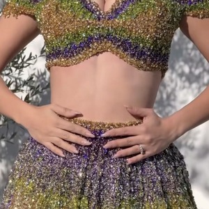 Tela de Encaje con Cuentas de Cristal y Flores Elegantes, Apliques de Pedrería 3D en Tul para Vestidos de Quinceañera de Alta Costura para Mujer - Product Image 1