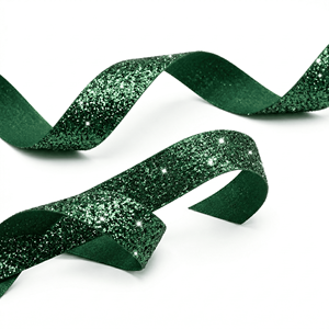 Wholesale Glitter Ribbon Manufacturer 25mm Green Decorative Ribbon forPackaging Crafts Handmade Projects Gift Bow Making Premium - Product Image 4