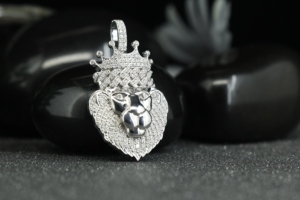 Iced Out Lion Pendant with Crown Moissanite Hip Hop Necklace 925 Silver King of the Jungle Wedding Jewelry Phoenix Enterprises - Product Image 3