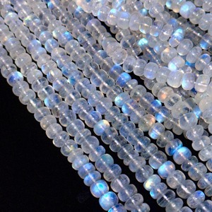 Perles rondes lisses en pierre de lune arc-en-ciel de 16 pouces, 4-8 mm, pierres précieuses en pierre de lune blanche, perles de pierre de lune arc-en-ciel chatoyantes POUR la création de bijoux - Product Image 3
